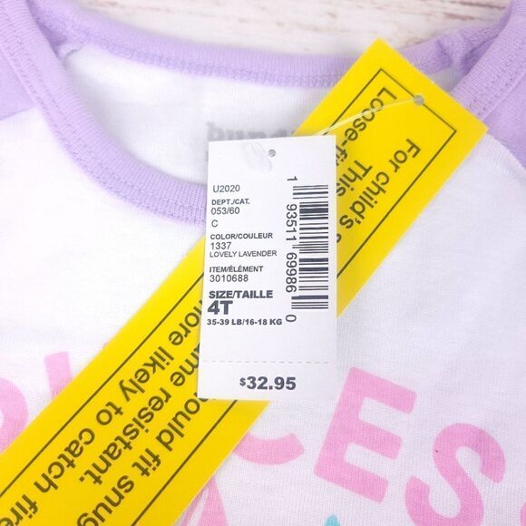 NWT Two Sets of Pajamas Blue Purlpe Mermaid Shoert Sleeve Shorts Size 4T - Picture 4 of 4